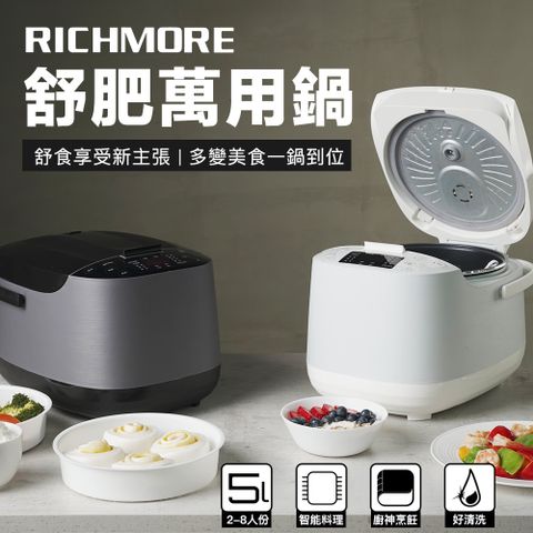 Richmore 舒肥萬用鍋 RM-0628(灰)(舒肥機／優格機／電子鍋／湯鍋／蒸鍋)