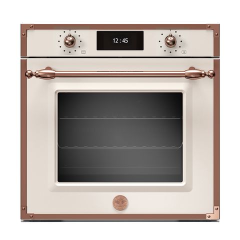 義大利BERTAZZONI 博塔隆尼傳承系列嵌入式蒸烤箱F6011HERVPTAC(220V/60Hz)(象牙白/玫瑰金框)