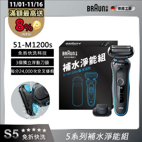 BRAUN 補水淨能組 (BR 51-M1200S+BR 不鏽鋼保溫瓶)