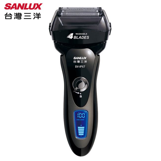 SANLUX 台灣三洋  四刀頭水洗式電動刮鬍刀 SV-IPX7