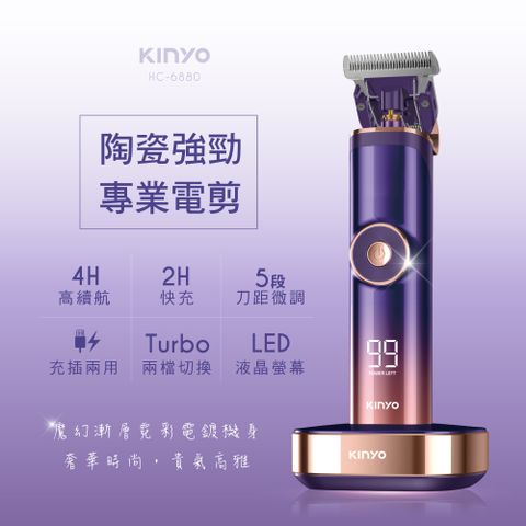 KINYO 陶瓷強勁專業電剪|理髮器 HC-6880