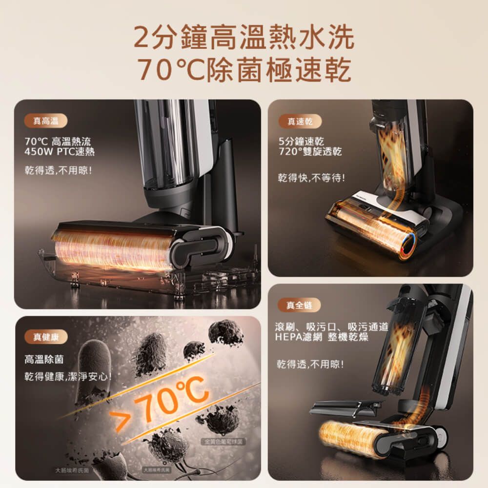 Tineco 添可 Stretch S6平躺全機速乾洗地機(180度平躺/5分鐘熱烘/70度熱洗/軟包電池/智慧識汙/恆壓活水)