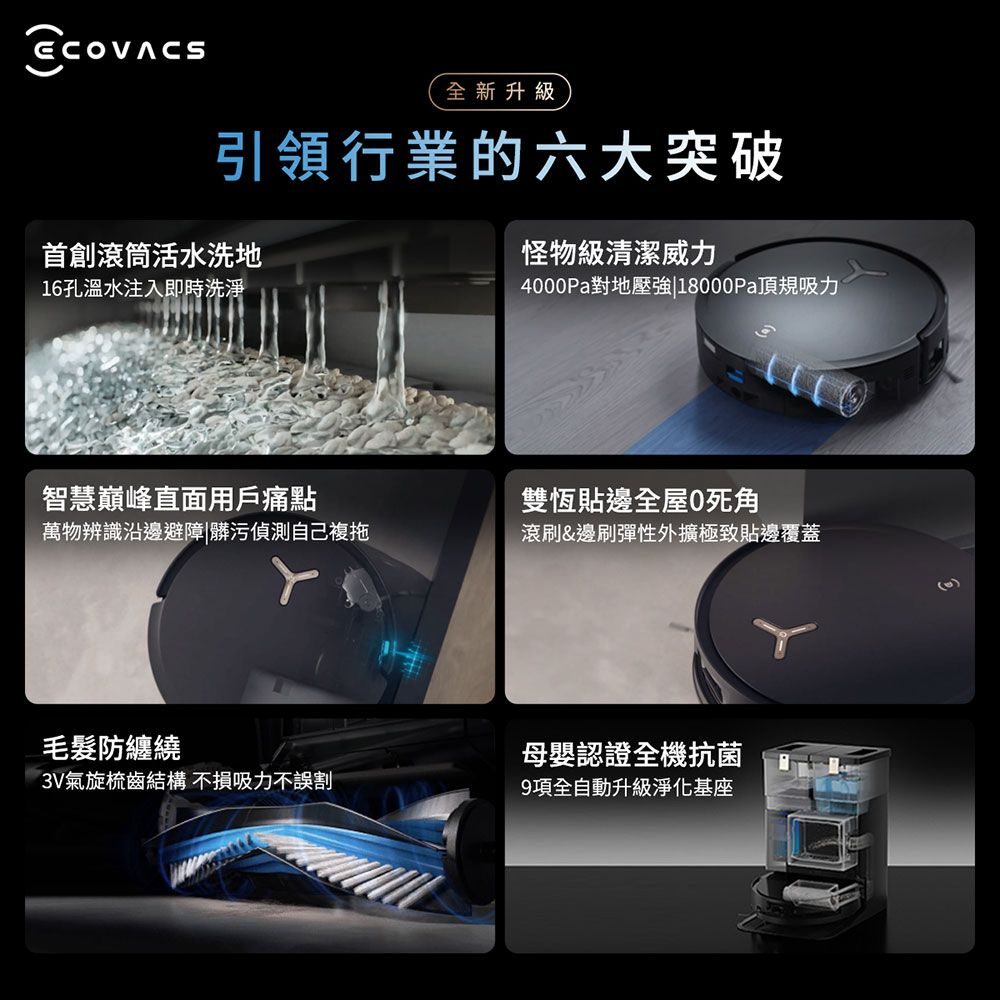 ECOVACS 科沃斯 DEEBOT X8 PRO OMNI滾筒活洗旗艦掃拖機器人(活水拖地/雙恆貼邊/防纏繞)