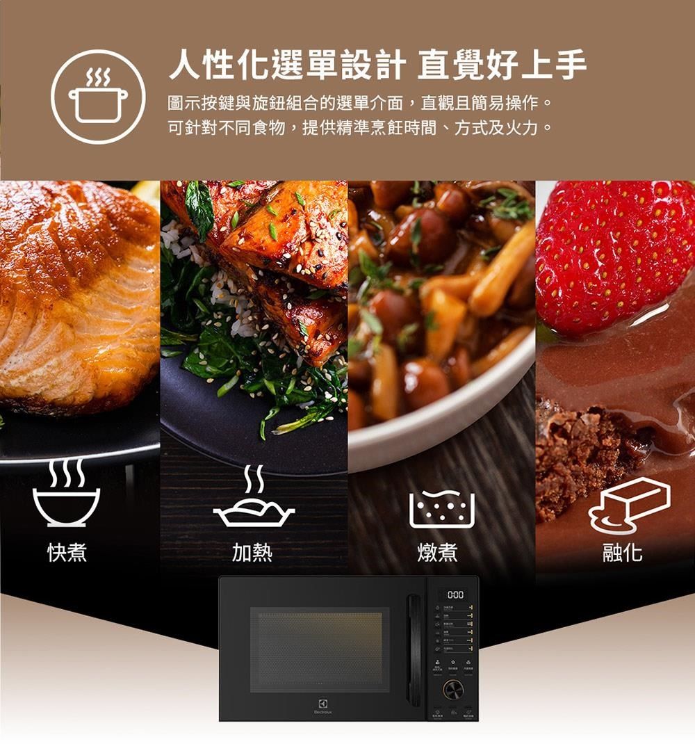 Electrolux 伊萊克斯 【南紡購物中心】 25L 極致美味500 獨立式燒烤微波爐 EMG25D22BM - PChome 24h購物