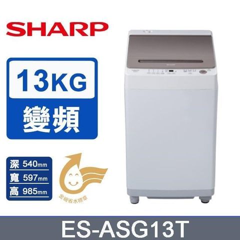 SHARP 夏普 13公斤《變頻-直立式》無孔槽洗衣機ES-ASG13T