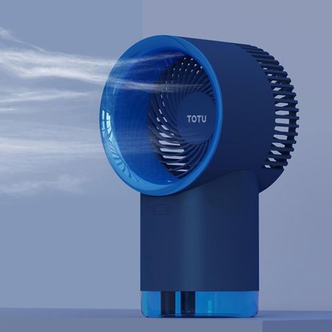 【南紡購物中心】 【TOTU】二合一 電風扇桌上USB加濕器霧化機風扇 LED氣氛燈