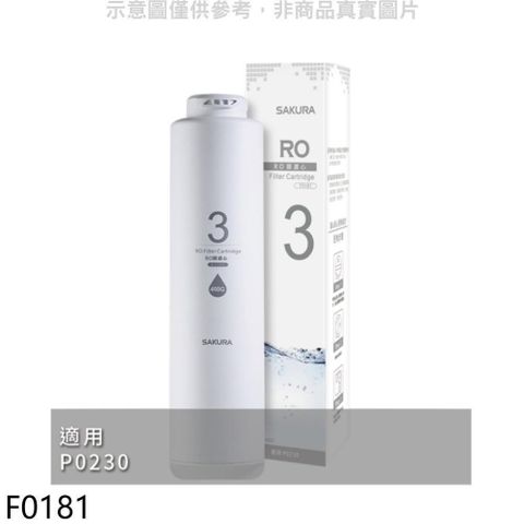 【南紡購物中心】 櫻花【F0181】RO膜(400G)第3道適用P0230濾心