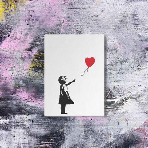 VisualSonic 【南紡購物中心】 【EPOCHSIA夏潮 x 英國 Banksy】藍牙畫布音箱聯名款 Girl With Balloon-氣球女孩-直式