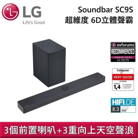 【南紡購物中心】 領卷再折!LG 樂金 SC9S Soundbar 超維度6D立體聲霸 家庭劇院