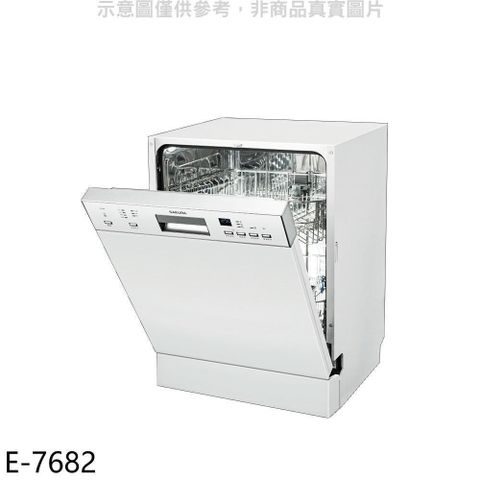 【南紡購物中心】 櫻花【E-7682】半嵌入式洗碗機(標準安裝)(本機不含門板