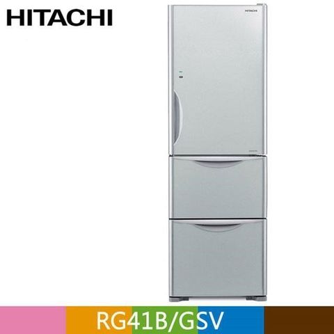 HITACHI 日立 394公升變頻三門冰箱RG41B琉璃灰(GSV)