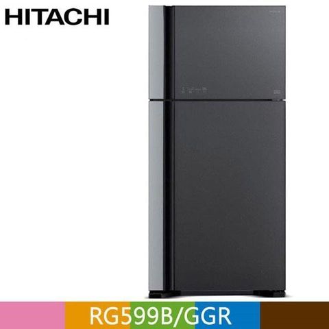 HITACHI 日立 570公升變頻琉璃面板雙門冰箱RG599B琉璃灰(GGR)