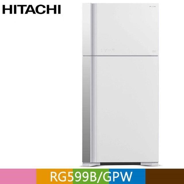 HITACHI 日立 &nbsp; 570公升變頻琉璃面板雙門冰箱RG599B 琉璃白(GPW)