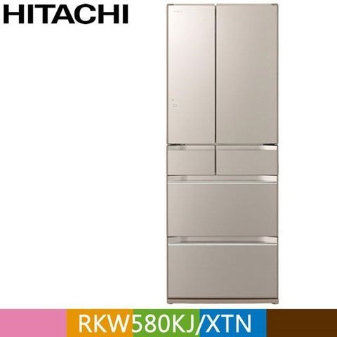 HITACHI 日立 569公升日本原裝魔術溫控六門冰箱RKW580KJ香檳琉璃金(XTN)