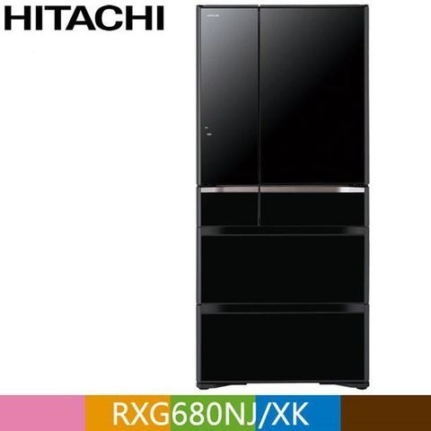 HITACHI 日立 676公升日本原裝變頻六門冰箱RXG680NJ琉璃黑(XK)