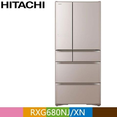 HITACHI 日立 676公升日本原裝變頻六門冰箱RXG680NJ琉璃金(XN)