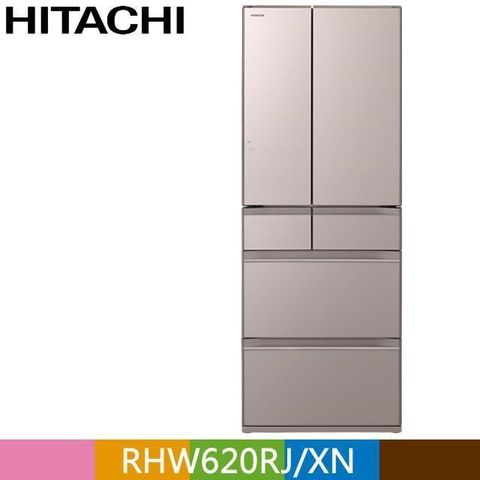 HITACHI 日立 日立 614公升日本原裝變頻六門冰箱RHW620RJ琉璃金(XN)