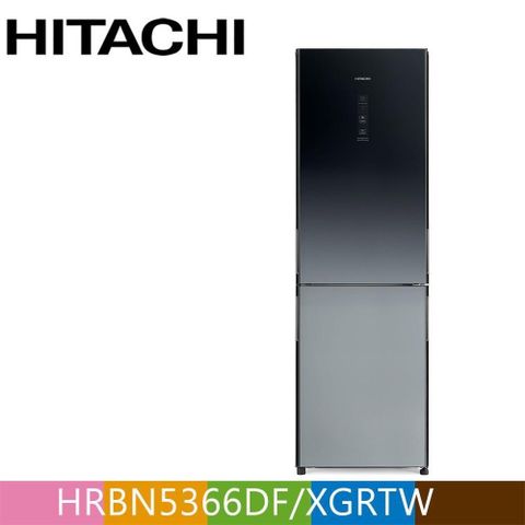 HITACHI 日立 313公升變頻琉璃兩門冰箱HRBN5366DF漸層琉璃黑(XGRTW)