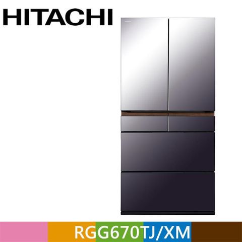 HITACHI 日立 日立 662公升日本原裝變頻六門冰箱RGG670TJ紫霧琉璃鏡(XM)