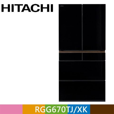 HITACHI 日立 662公升日本原裝變頻六門冰箱RGG670TJ琉璃黑(XK)