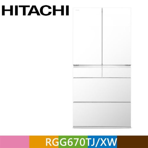 HITACHI 日立 662公升日本原裝變頻六門冰箱RGG670TJ琉璃白(XW)