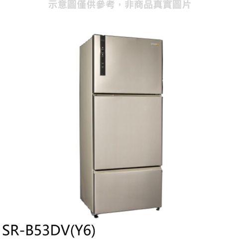 【南紡購物中心】 聲寶【SR-B53DV(Y6)】530公升三門變頻冰箱香檳銀(7-11商品卡100元
