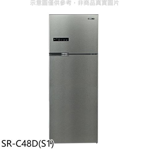 【南紡購物中心】 聲寶【SR-C48D(S1)】480L公升雙門變頻冰箱(7-11商品卡100元