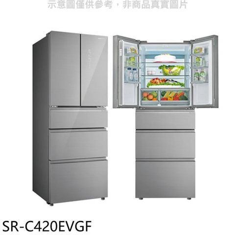 【南紡購物中心】 SANLUX台灣三洋【SR-C420EVGF】420公升五門變頻冰箱