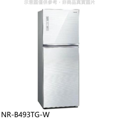 【南紡購物中心】 Panasonic國際牌【NR-B493TG-W】498公升雙門變頻玻璃翡翠白冰箱(含標準安裝