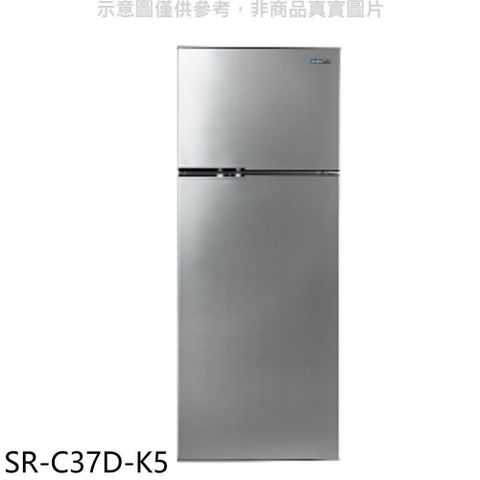 【南紡購物中心】 聲寶【SR-C37D-K5】370公升雙門變頻鈦金黑冰箱(含標準安裝)(7-11商品卡100元