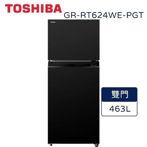 TOSHIBA 東芝 【南紡購物中心】   463L原味覺醒玻璃鏡面變頻冰箱 GR-RT624WE-PGT