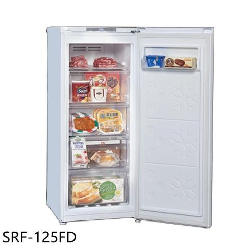 【南紡購物中心】 聲寶【SRF-125FD】125公升風冷無霜直立式冷凍櫃(含標準安裝)(7-11商品卡400元