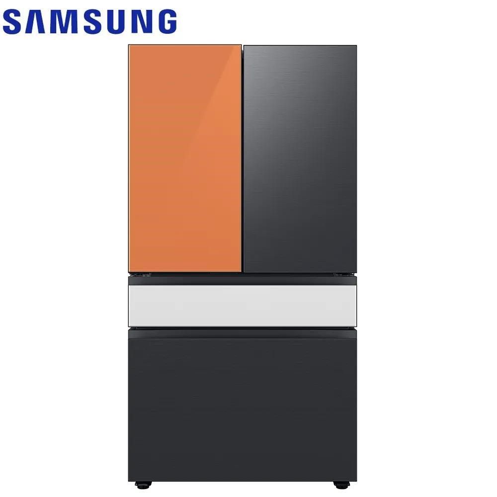 Samsung 三星 640公升《BESPOKE 設計品味系列》雙循環四門旗艦冰箱〈上門板黑+橘〉RF23BB8200APTW