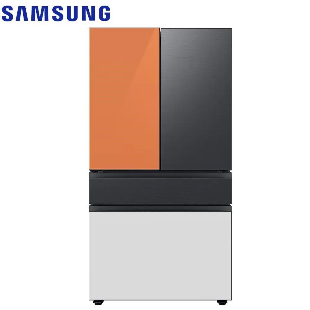 Samsung 三星 640公升《BESPOKE 設計品味系列》雙循環四門旗艦冰箱〈上門板黑+橘〉RF23BB8200APTW
