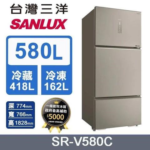 SANLUX 台灣三洋 580L《變頻-雙三》電冰箱SR-V580C