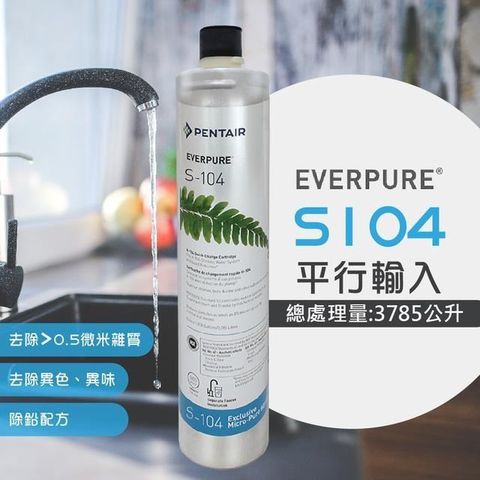 EVERPURE 愛惠浦 【南紡購物中心】 S104除鉛家用型淨水器濾心/S-104平行輸入濾芯(美國原廠平行輸入全新品)