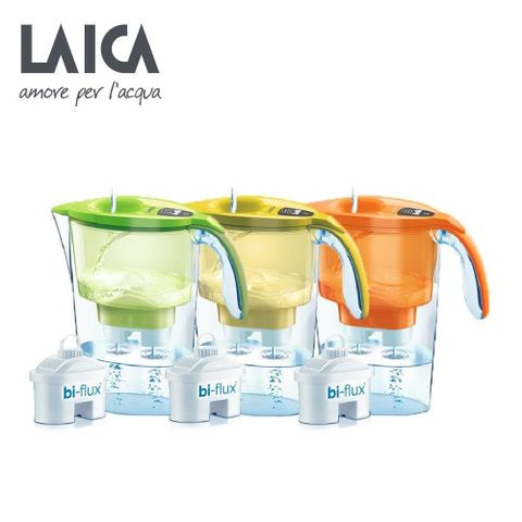 義大利LAICA雙流高效彩色濾水壺 - 璀璨黃