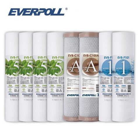 EVERPOLL 愛科濾淨 【南紡購物中心】 10英吋EVB-F105 四支 EVB-C100A二支 EVB-F101 二支超值組合