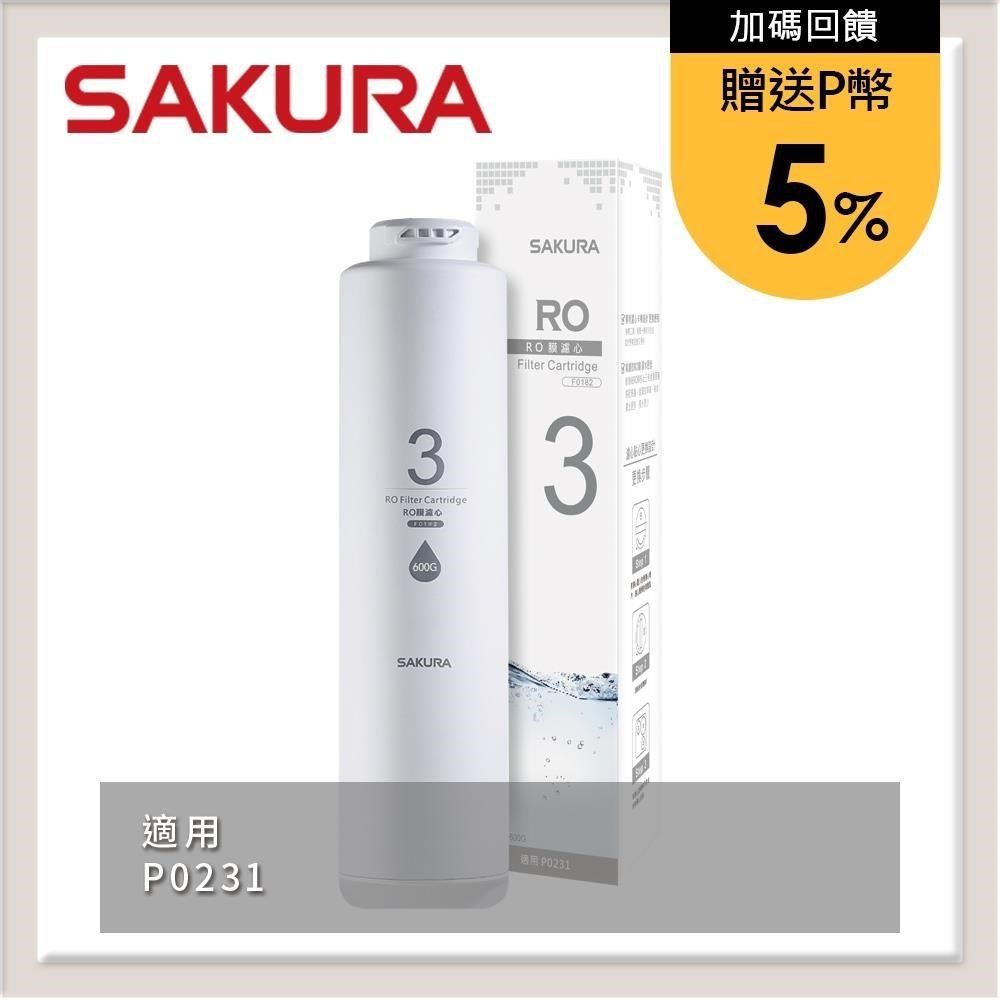 SAKURA 櫻花 【南紡購物中心】 送5%P幣 RO膜濾心(400G) F0181