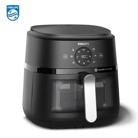 【飛利浦 PHILIPS】透視海星氣炸鍋6.2L 黑色 (NA231/00)