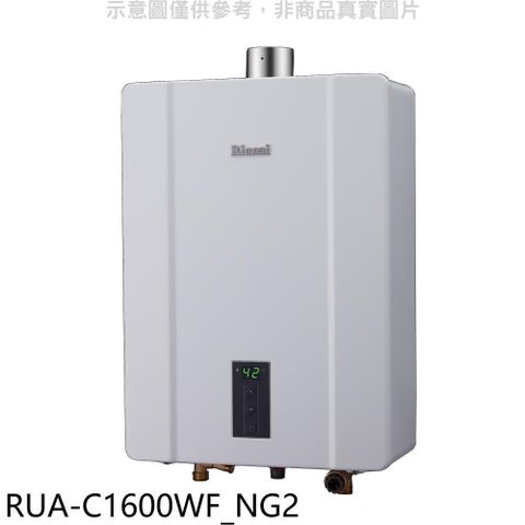 Rinnai 林內 【南紡購物中心】 【RUA-C1600WF_NG2】16公升數位強制排氣FE式熱水器天然氣(全省安裝)(商品卡1200元