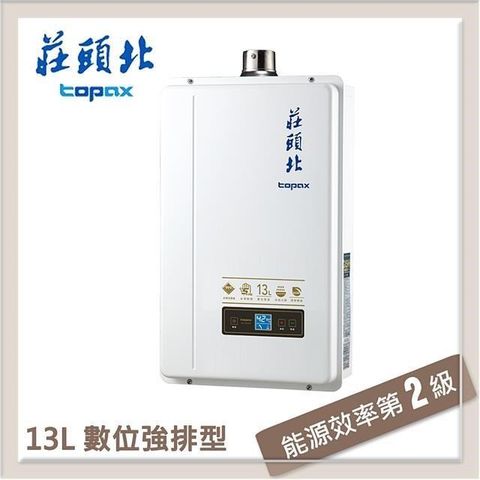 【南紡購物中心】 莊頭北Topax 13L 分段火排數位恆溫型熱水器 TH-7139BFE(NG1/FE式)