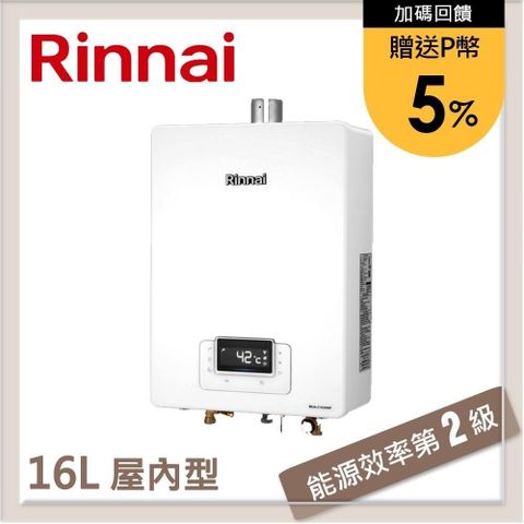【南紡購物中心】 ★送5%P幣★林內Rinnai 16L 強制排氣型熱水器 RUA-C1630WF(NG1/FE式)