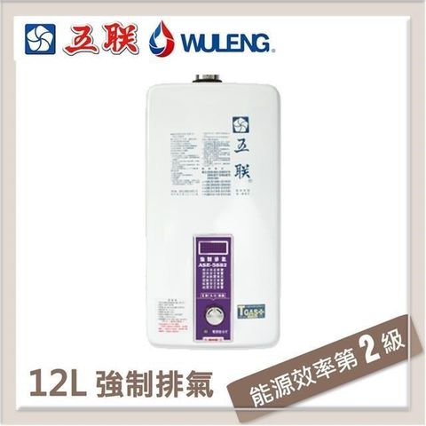 【南紡購物中心】 五聯 12L 強制排氣型熱水器 ASE-5882(LPG/FE式)