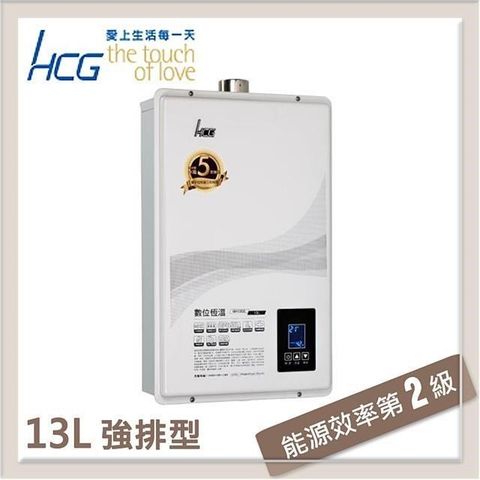 【南紡購物中心】 和成HCG 13L 數位恆溫強制排氣型熱水器 GH1355-NG1-FE式