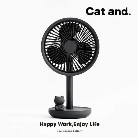 【南紡購物中心】 SOLOVE USB台式風扇F5 Cat and _黑色