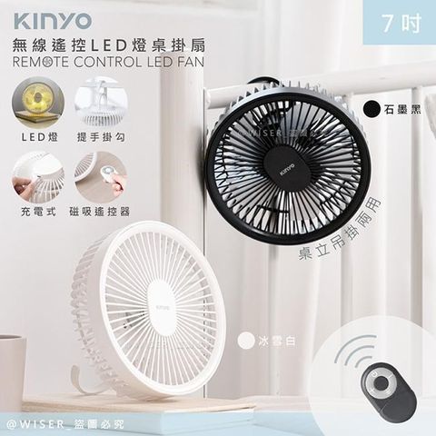 【KINYO】充插兩用7吋USB風扇壁扇DC扇掛扇循環扇(UF-7065)易拆洗-顏色任選