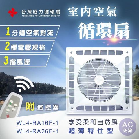 【南紡購物中心】 【台灣威力】360°室內空氣循環扇/吸頂扇(超薄特仕型) WL-4-1 AC交流電