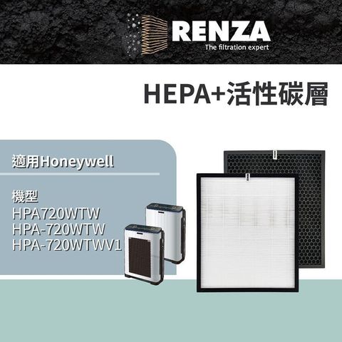 【南紡購物中心】 RENZA濾網 適用Honeywell HPA-720WTW 可替代HRF-Q720 L720 HEPA活性碳濾芯
