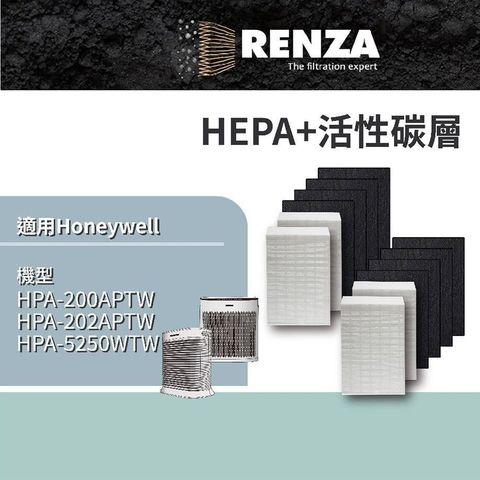 【南紡購物中心】 RENZA濾網 適用Honeywell HPA-200APTW HPA202APTW R1 APP1 濾心 兩年份超值裝